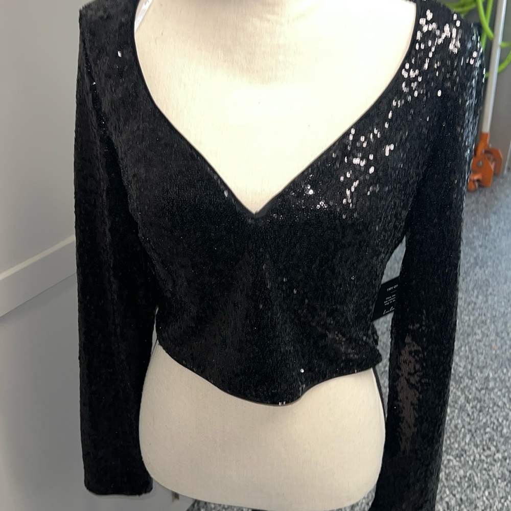 Black Sequin Top - image 1